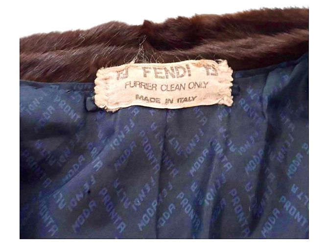 Abrigo de piel de visón marrón Fendi Castaño - vista 2