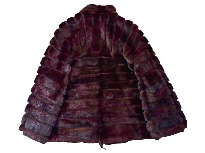 Abrigo de piel de visón marrón Fendi Castaño - vista 5