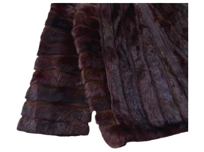 Abrigo de piel de visón marrón Fendi Castaño - vista 9