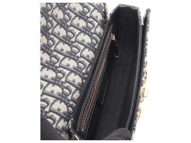 Borsa a Spalla Oblique 30 MONTAIGNE di Christian Dior Beige Blu navy - vista 3