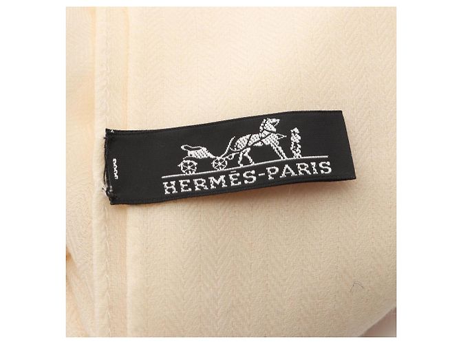 Sciarpa in lana e cashmere avorio Hermès Crudo - vista 3