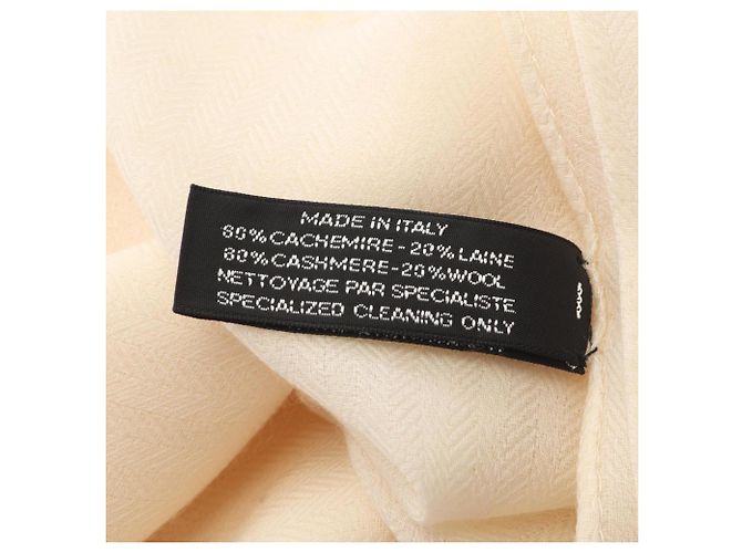 Sciarpa in lana e cashmere avorio Hermès Crudo - vista 4
