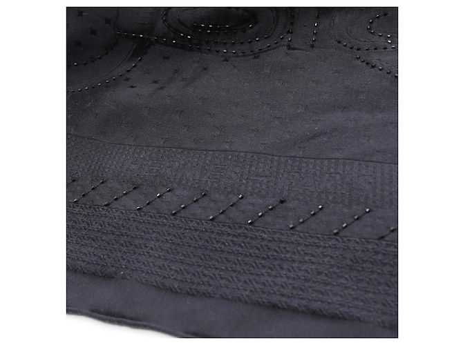 Foulard in seta blu nero Perle Coaching di Hermès Blu navy - vista 2