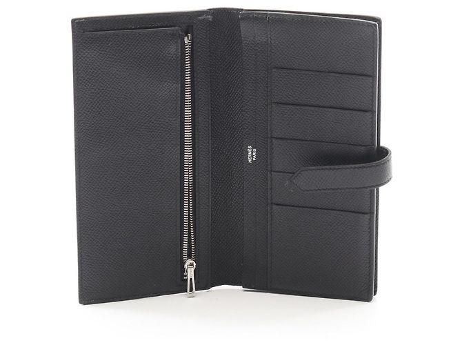 Hermès Bearn Soufflet Bi-Fold Langbörse Schwarz - Ansicht 3