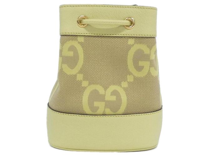 Borsa a Spalla Gucci GG Canvas Giallo Cammello - vista 2