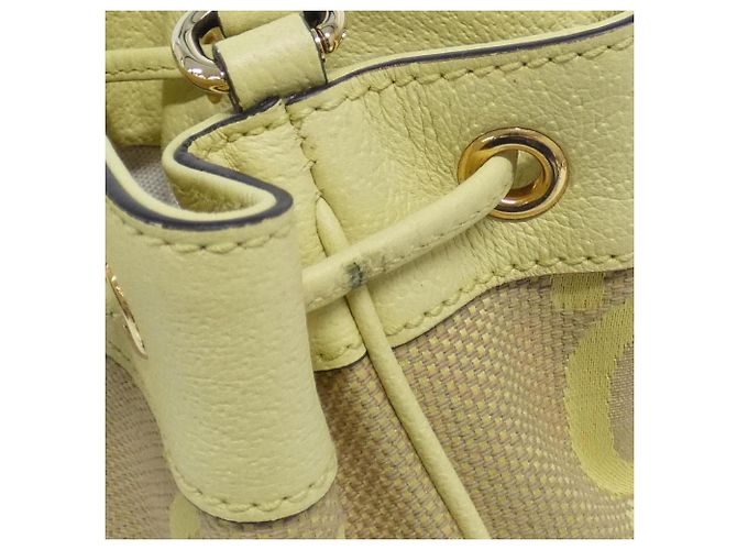 Borsa a Spalla Gucci GG Canvas Giallo Cammello - vista 4
