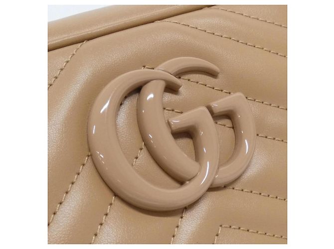 Bolso de Hombro Gucci GG Marmont Beige - vista 4