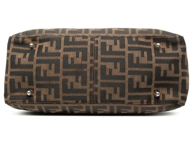 Fendi Piccola Tote Twins in Tela Zucca Marrone - vista 3