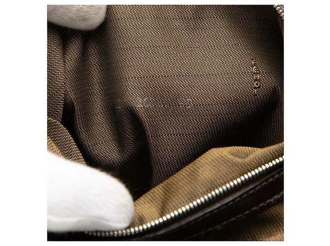 Fendi Piccola Tote Twins in Tela Zucca Marrone - vista 6