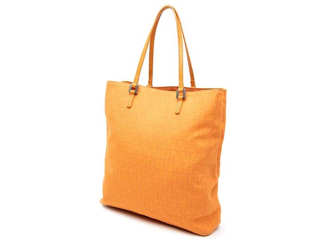 Bolso tote de lona Zucchino naranja de Fendi - vista 2