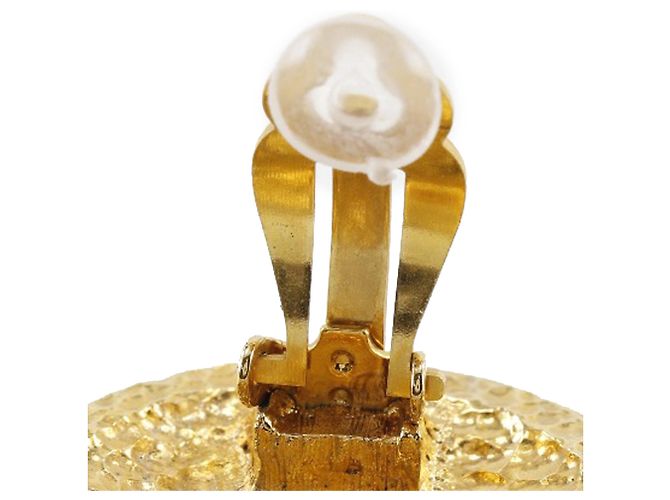 Orecchini a clip in oro placcato Chanel Rue Cambon con stemma D'oro - vista 14
