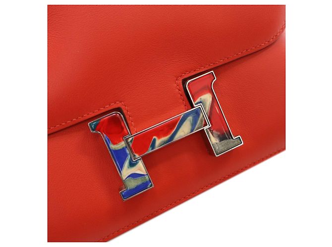 Hermès Arancione Mini Swift Marble Constance 18 Rosso - vista 10