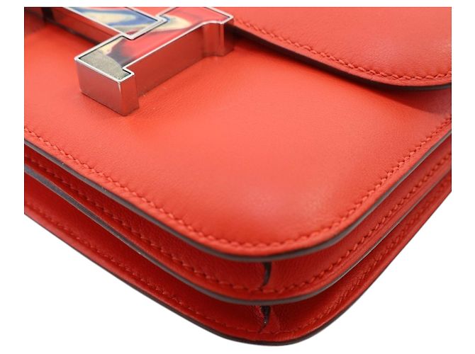 Hermès Arancione Mini Swift Marble Constance 18 Rosso - vista 9