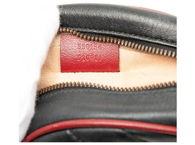 Gucci Mini GG Marmont in pelle nera matelassé Torchon rotondo a tracolla Nero - vista 6