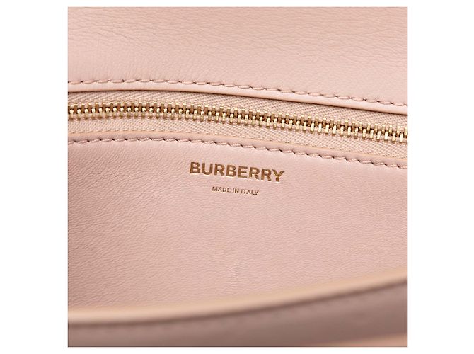 Borsa a tracolla Burberry Pink Medium in pelle di vitello liscia con monogramma TB Rosa - vista 5