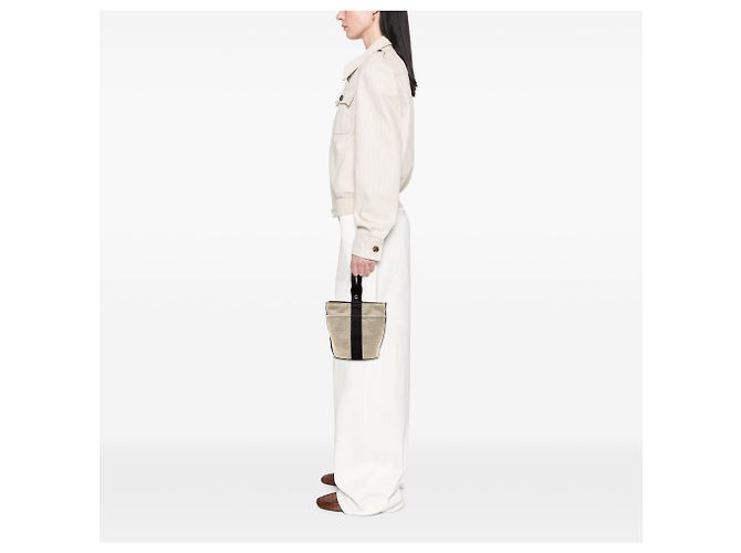 Hermès Borsa in Toile Saxo PM Marrone Beige - vista 7