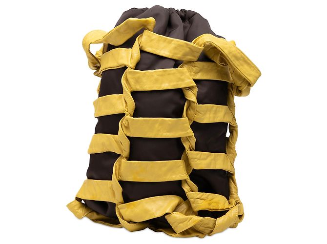 Borsa a secchiello BV Tape in nylon nero di Bottega Veneta - vista 2