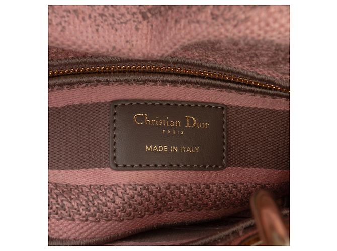 Dior Mini Rosa Ricamato in Tela Toile De Jouy Lady D Lite - vista 5
