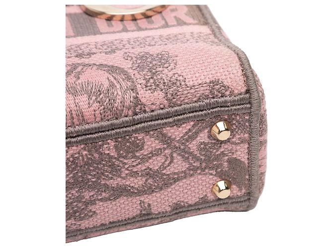Dior Mini Rosa Ricamato in Tela Toile De Jouy Lady D Lite - vista 8