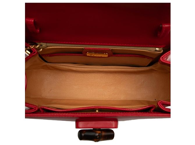 Gucci Rot Klein Kalbsleder Bamboo Nacht - Ansicht 4