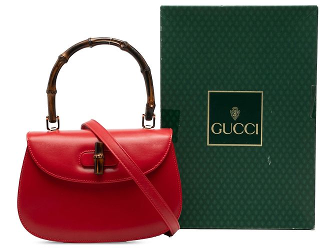 Gucci Rot Klein Kalbsleder Bamboo Nacht - Ansicht 8