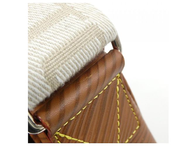 Borsa a Spalla Montsouris XL Epi Louis Vuitton Marrone Beige Cognac - vista 6