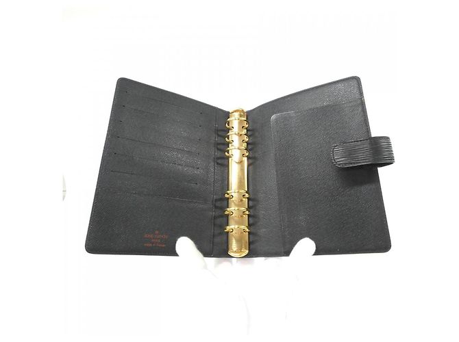 Organizer Organizzatore Louis Vuitton Epi Agenda MM R20042 Nero - vista 5