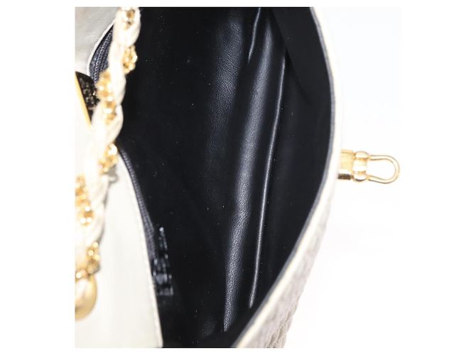 Bally Vintage Schultertasche aus gestepptem Leder mit Kette Beige - Ansicht 5