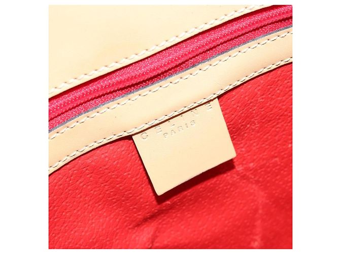 Céline Celine Vintage Schultertasche aus Leder Beige - Ansicht 6