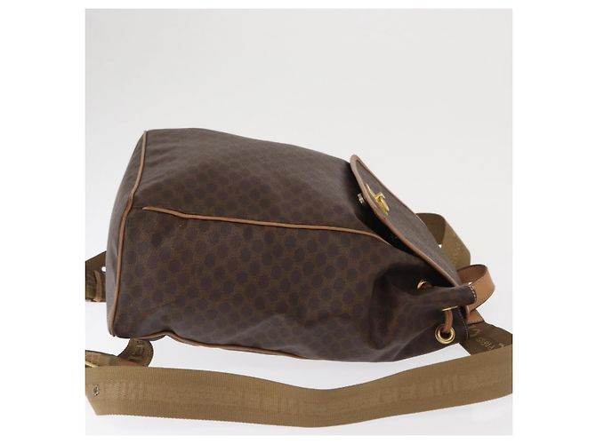 Céline Celine Vintage Macadam Backpack Canvas and Leather Brown - view 3