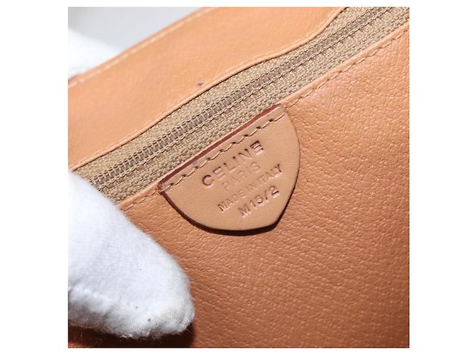 Céline Celine Vintage Macadam Backpack Canvas and Leather Brown - view 6