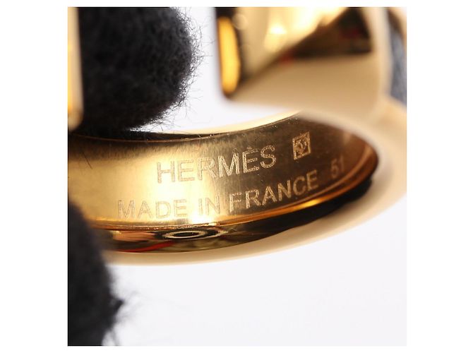 Ring Anello Double Crew Athena di Hermès Nero D'oro - vista 4
