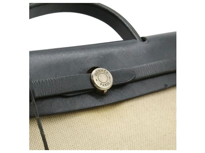 Borsa a mano/sacchetto a spalla Hermès Air Bag PM Nero Beige Giallo - vista 9