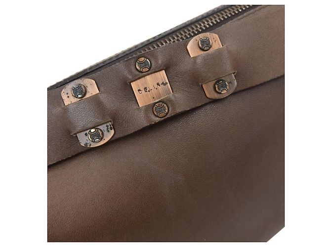 Céline Borsa a Spalla in Pelle Celine CE00 32 Marrone Marrone scuro - vista 6
