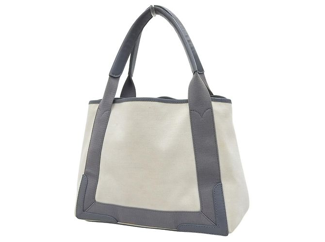 Borsa Tote Cabas S Navy di Balenciaga Marrone Bianco - vista 2