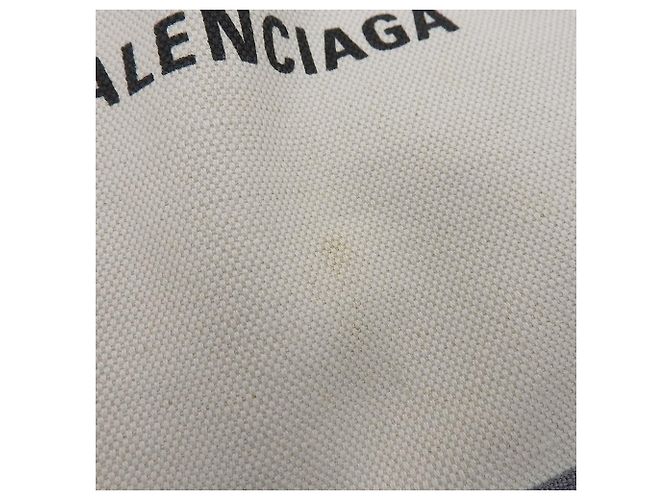 Borsa Tote Cabas S Navy di Balenciaga Marrone Bianco - vista 5