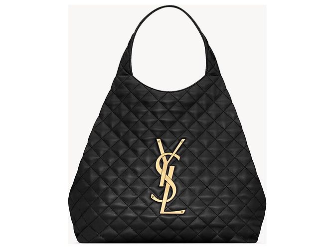 Saint Laurent BOLSA DE COMPRAS MAXI ICARE EM COURO DE CORDERO QUILTED Preto - vista 2
