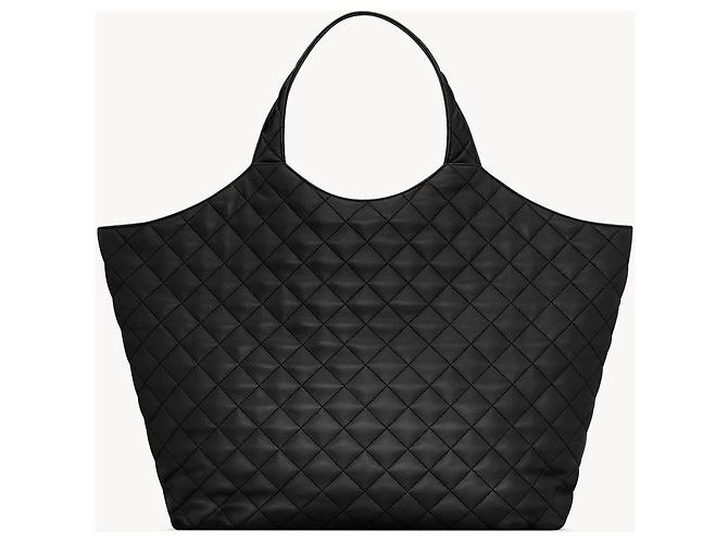 Saint Laurent BOLSA DE COMPRAS MAXI ICARE EM COURO DE CORDERO QUILTED Preto - vista 4