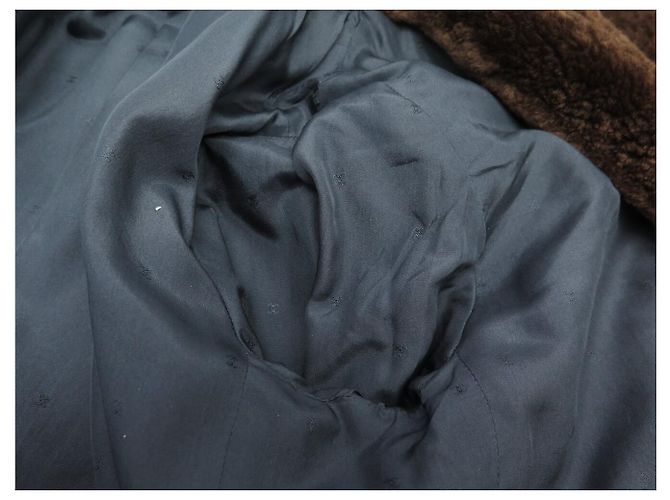 NUEVO ABRIGO CHANEL DE DOBLE BOTONADURA M 38 PIEL DE CONEJO CACHEMIRA Gris antracita - vista 6