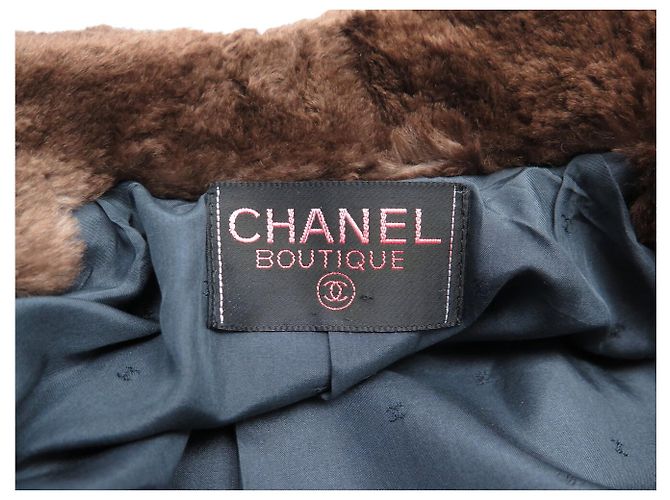 NUEVO ABRIGO CHANEL DE DOBLE BOTONADURA M 38 PIEL DE CONEJO CACHEMIRA Gris antracita - vista 9