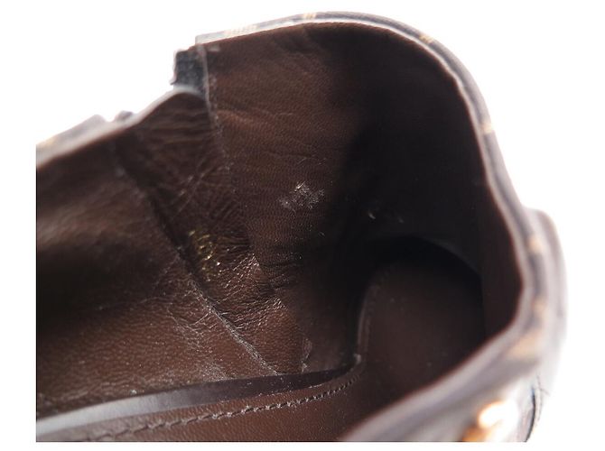 BOTINES ANKLE MONOGRAM MINI LIN LOUIS VUITTON 39.5 Castaño - vista 12