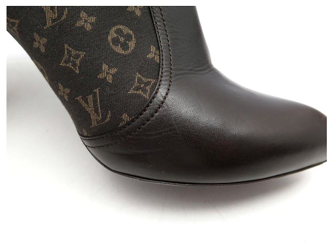 BOTINES ANKLE MONOGRAM MINI LIN LOUIS VUITTON 39.5 Castaño - vista 13