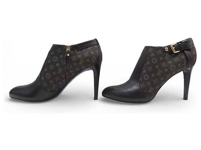 BOTINES ANKLE MONOGRAM MINI LIN LOUIS VUITTON 39.5 Castaño - vista 2