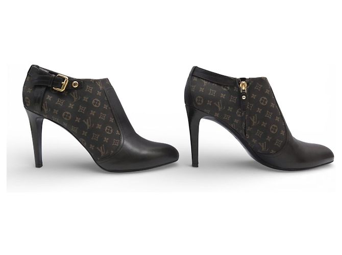 BOTINES ANKLE MONOGRAM MINI LIN LOUIS VUITTON 39.5 Castaño - vista 3
