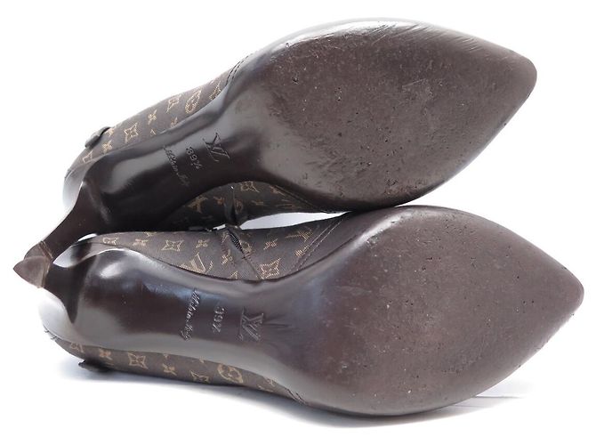 BOTINES ANKLE MONOGRAM MINI LIN LOUIS VUITTON 39.5 Castaño - vista 6