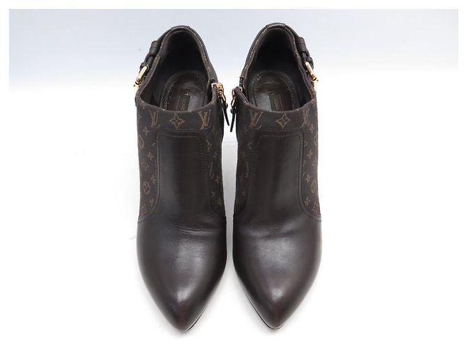 BOTINES ANKLE MONOGRAM MINI LIN LOUIS VUITTON 39.5 Castaño - vista 8