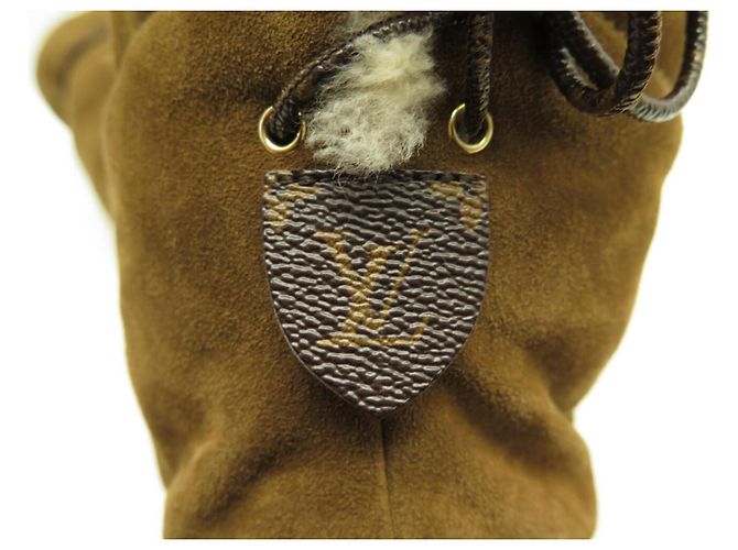 Stivaletti Louis Vuitton Suede Marrone Monogramma Shearling Cammello - vista 5