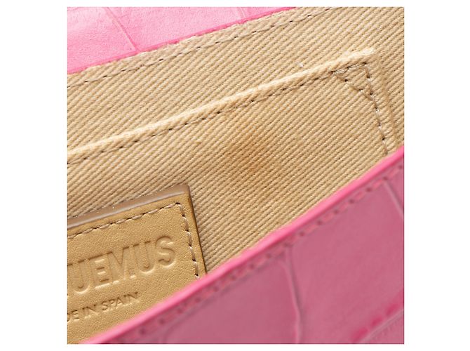 Borsa a spalla Le Riviera in pelle con stampa coccodrillo di Jacquemus Rosa - vista 10