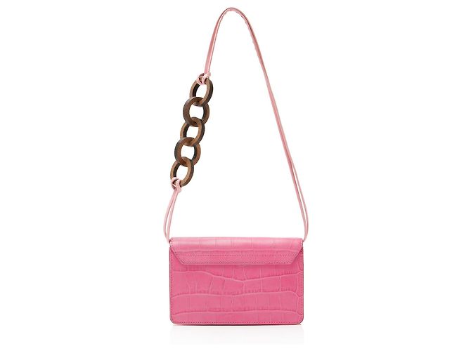 Borsa a spalla Le Riviera in pelle con stampa coccodrillo di Jacquemus Rosa - vista 3