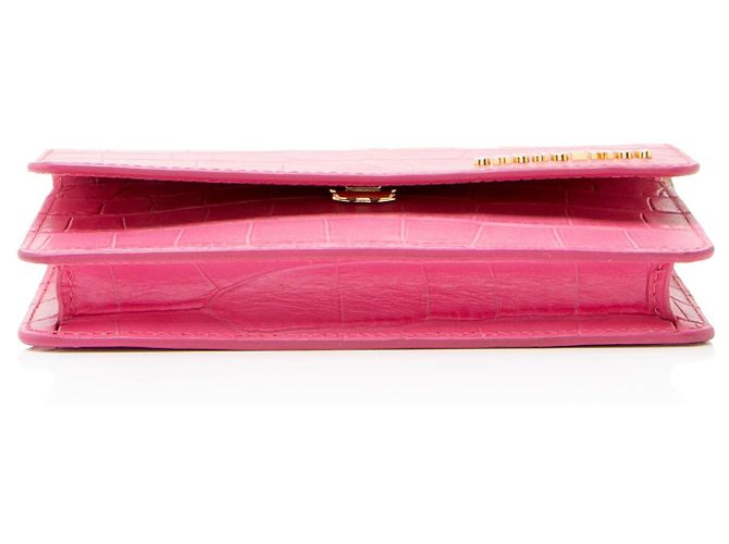 Borsa a spalla Le Riviera in pelle con stampa coccodrillo di Jacquemus Rosa - vista 4
